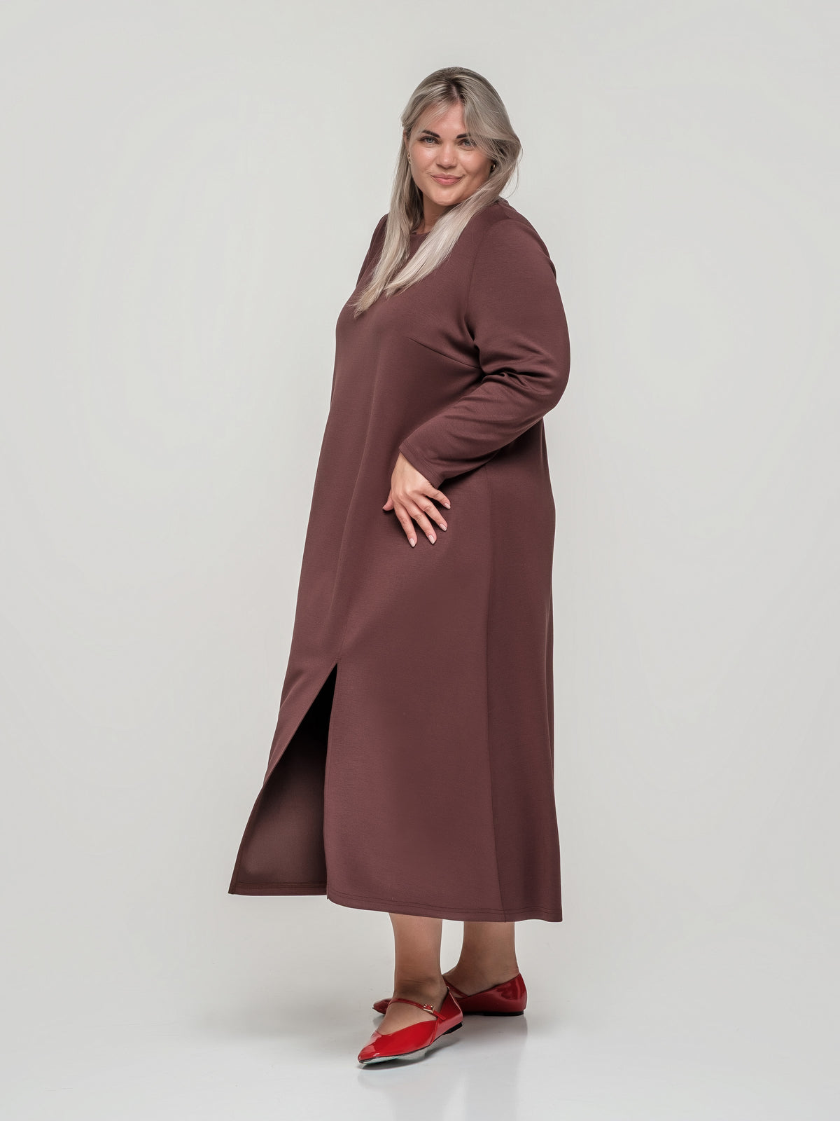 A-line dress with long sleeves