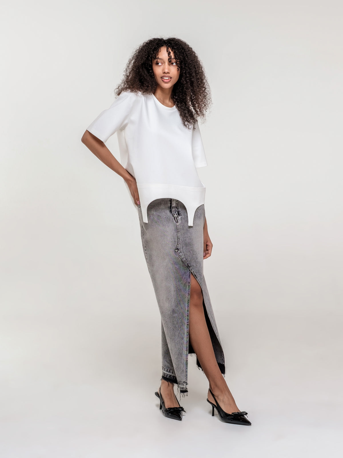 Loose fit garter inspired T-shirt