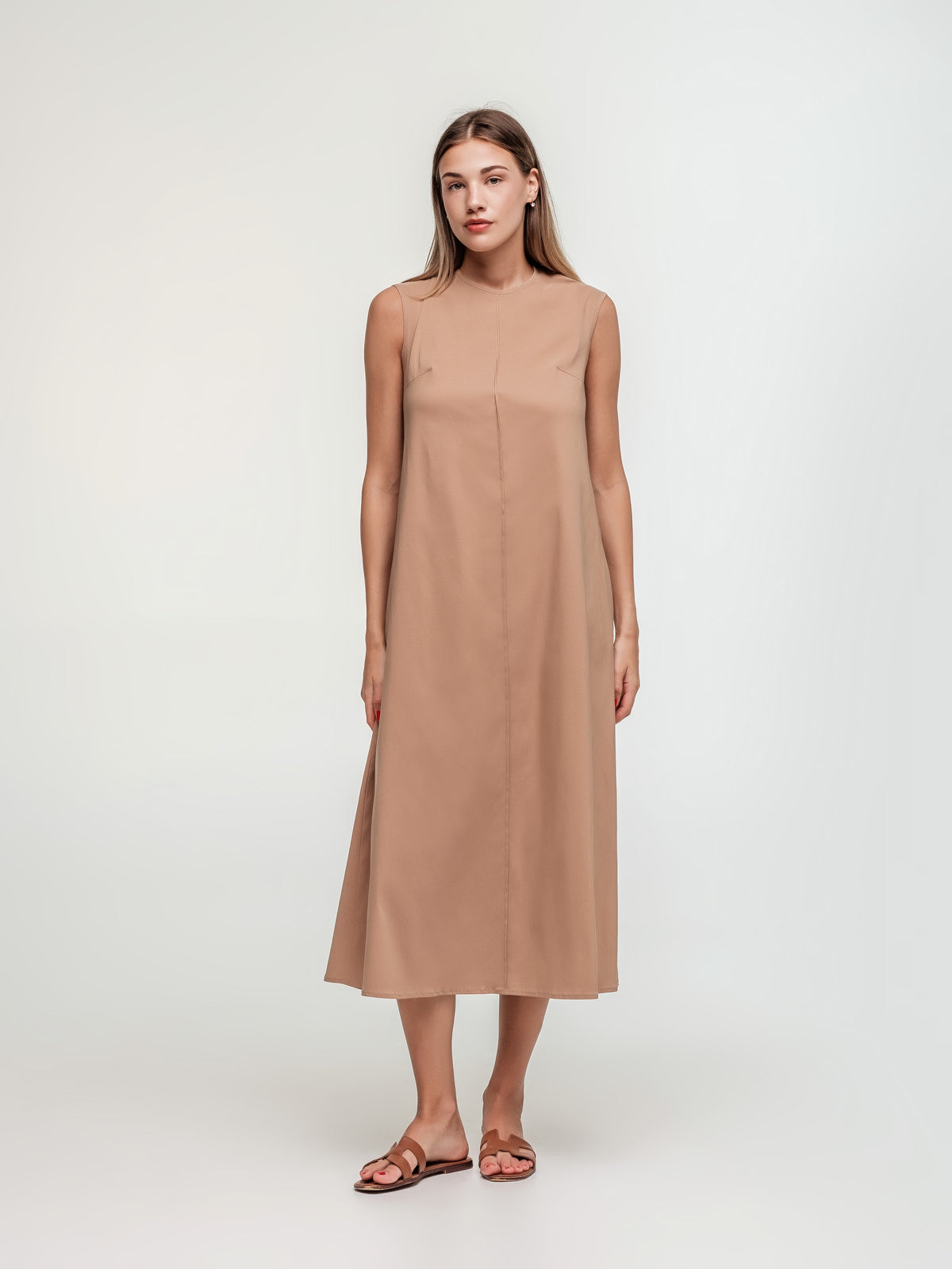 Light brown long dress loose fit