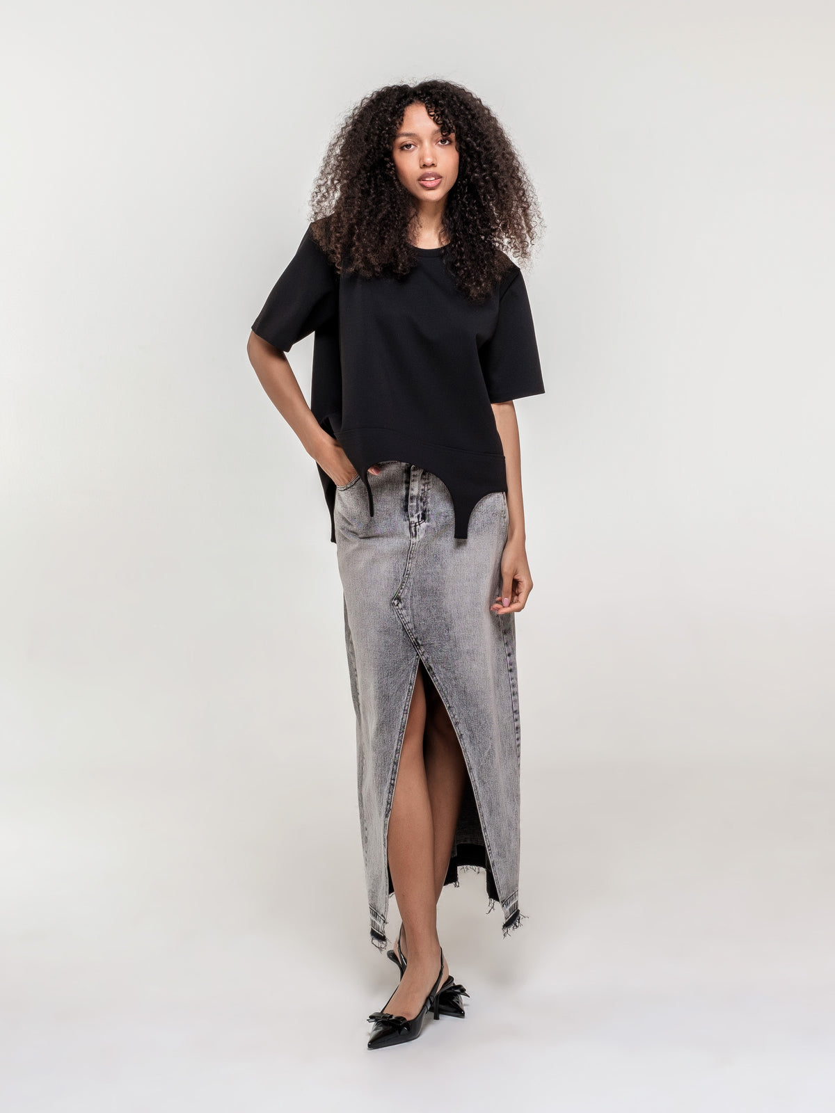 Loose fit garter inspired T-shirt
