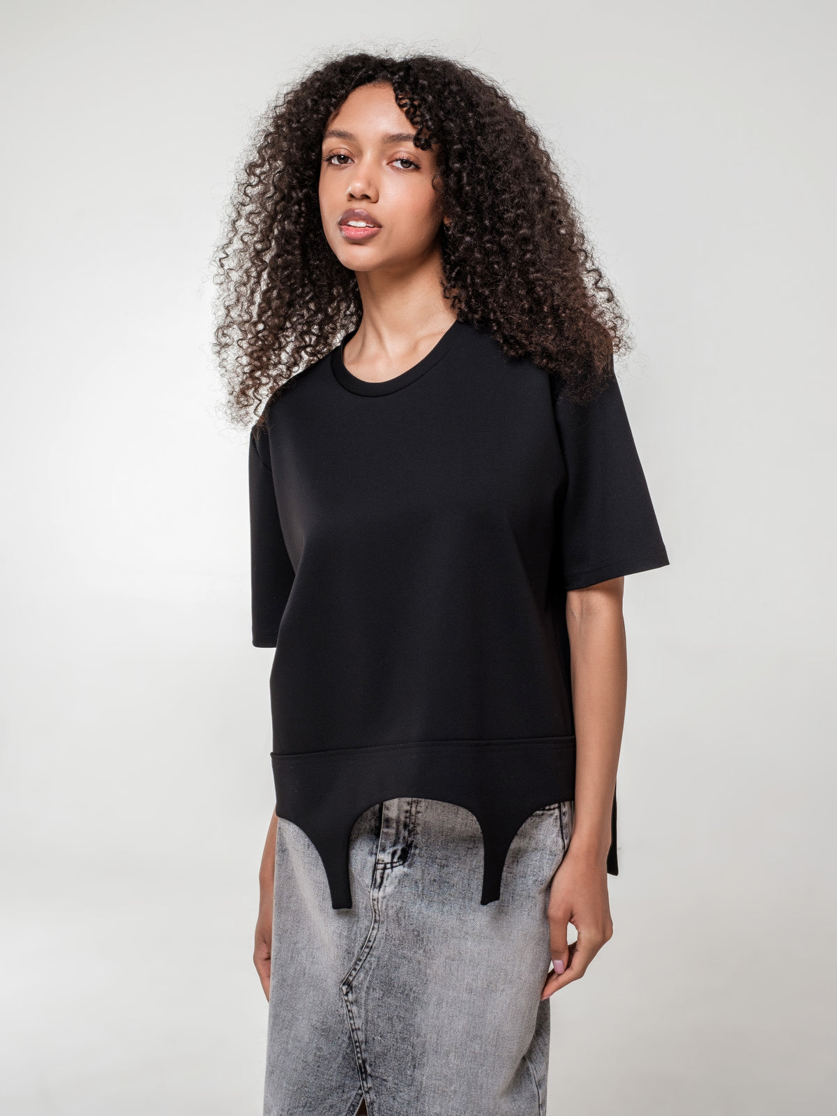 Loose fit garter inspired T-shirt