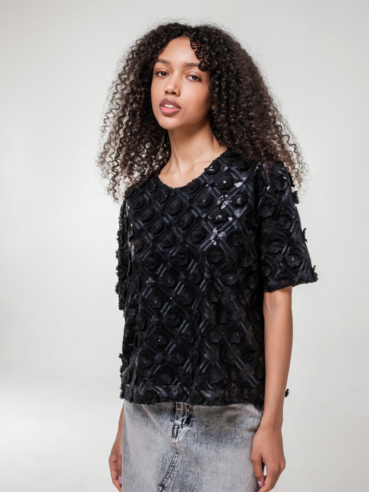 Black top with sequins