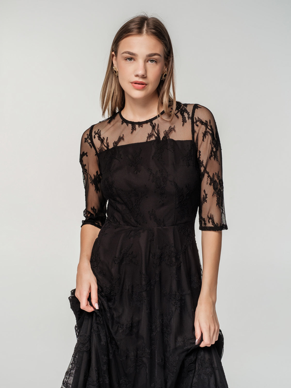 Classic Little Black Lace Dress – Black Swan - Main Image