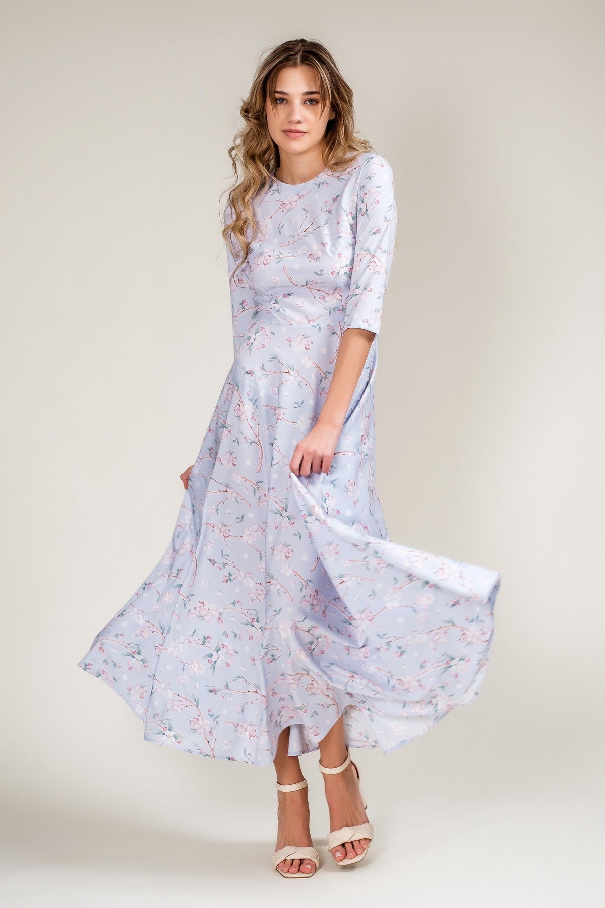 Classic dress with exclusive "Apple Blossom" print