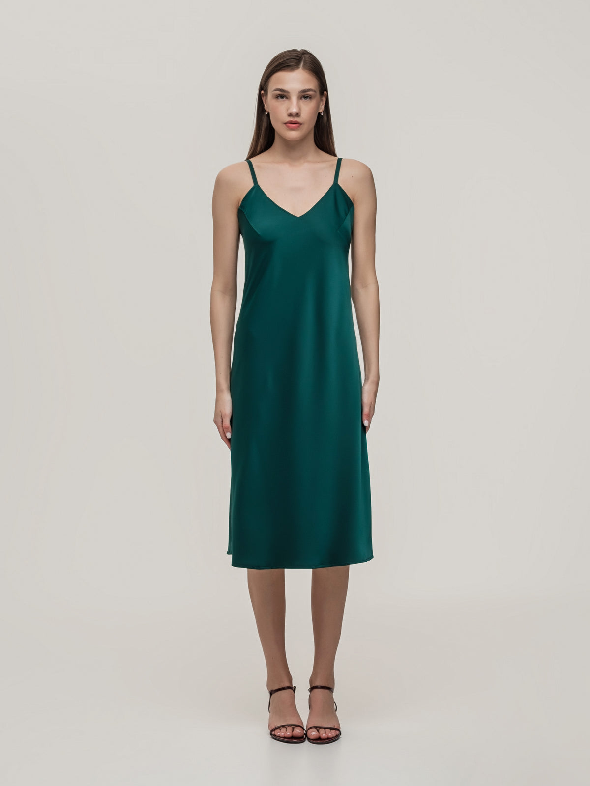 Slip satin dress, midi