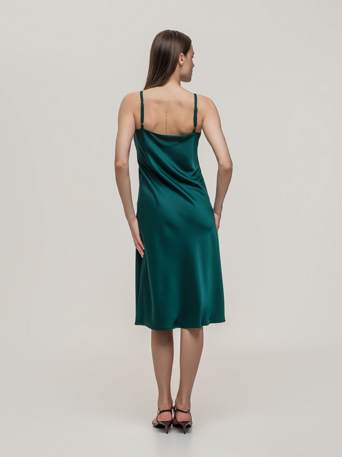 Slip satin dress, midi