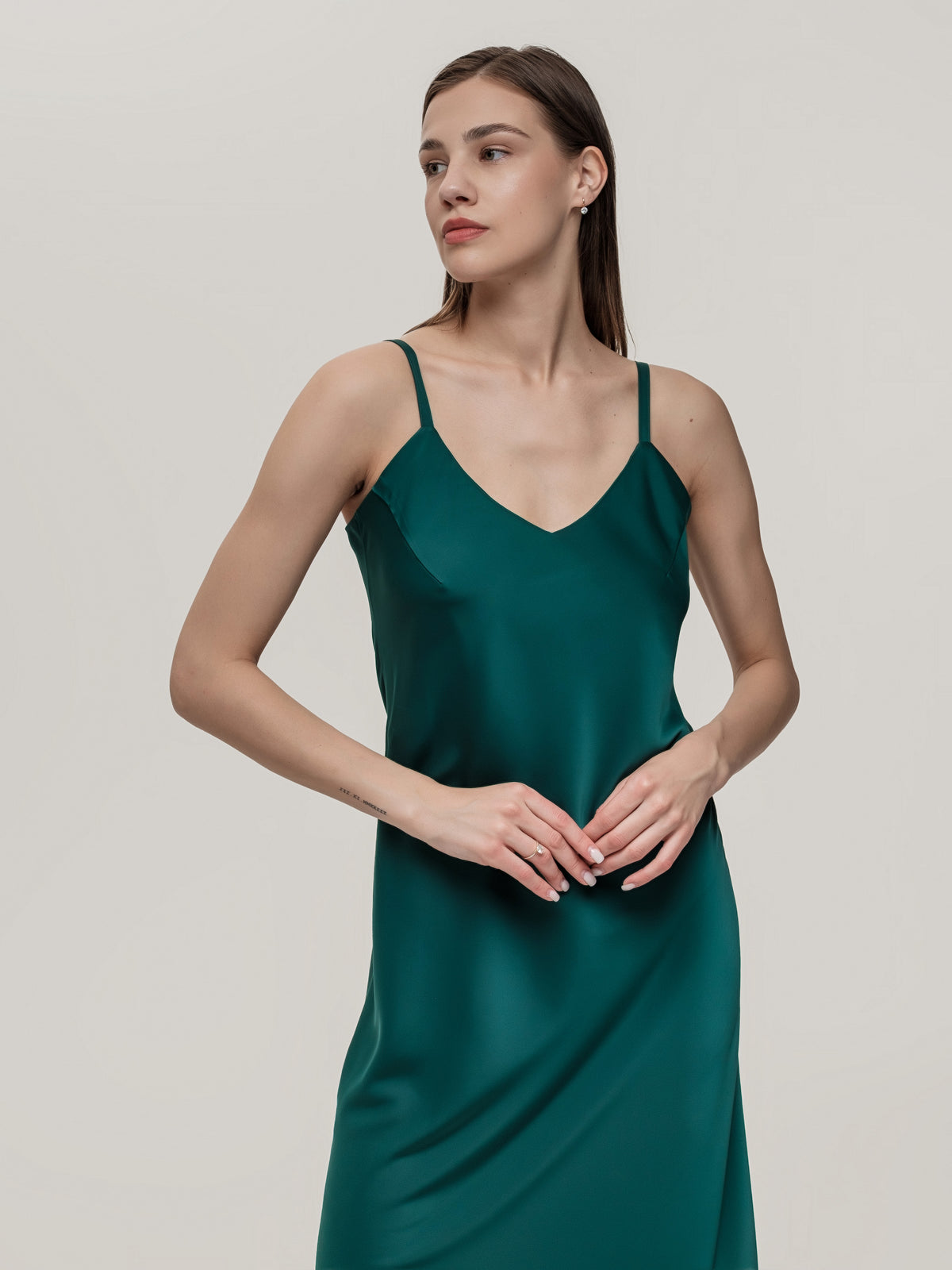 Slip satin dress, midi