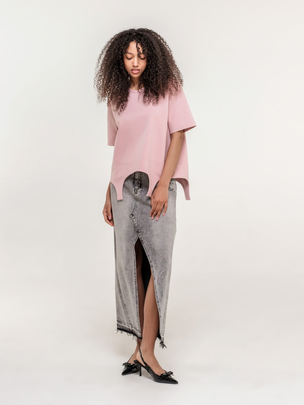 Loose fit garter inspired T-shirt