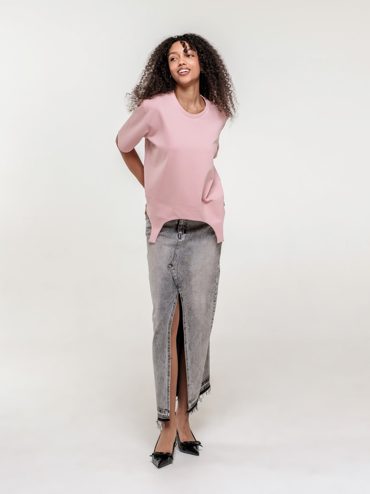 Loose fit garter inspired T-shirt