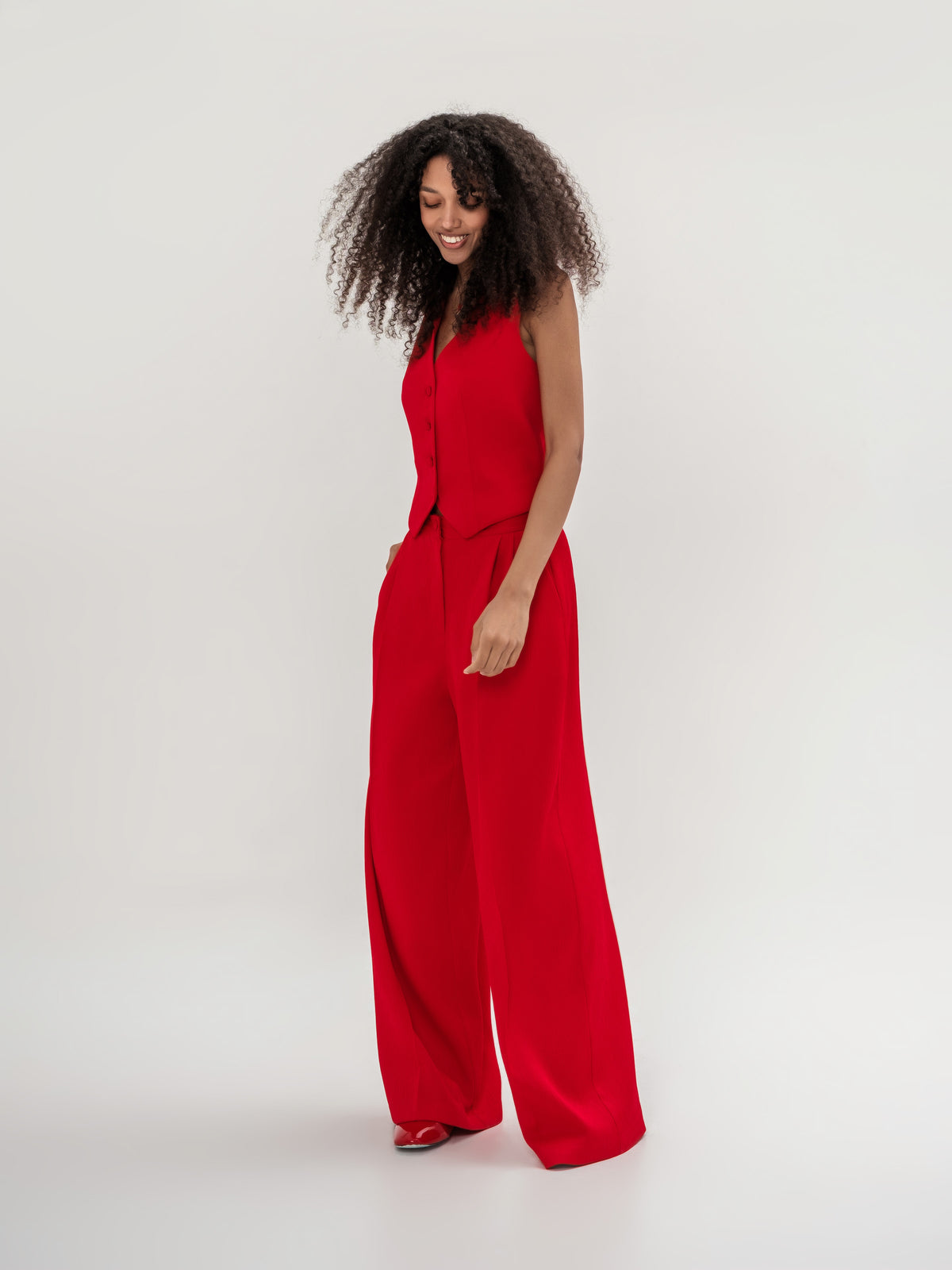 Red vest and trousers/ 3-piece suit