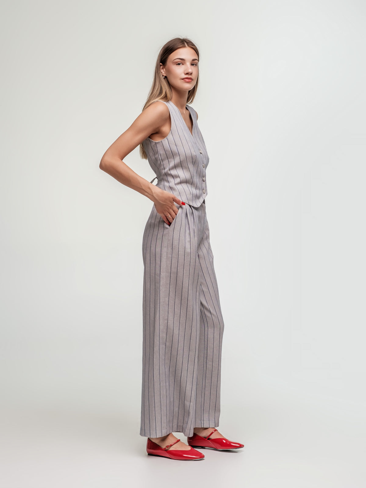 Striped Vest and Trousers 2-Piece Suit
