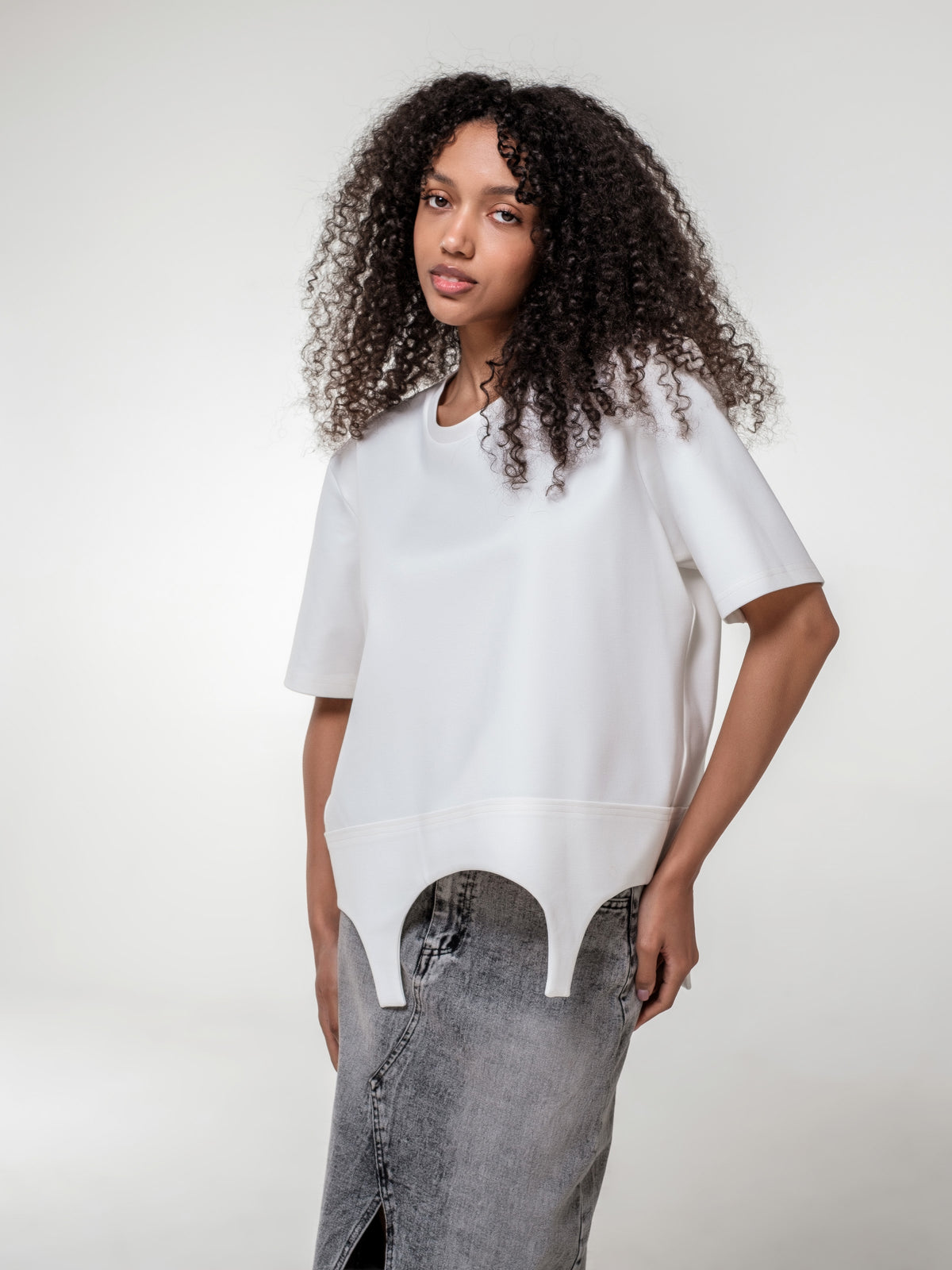 Loose fit garter inspired T-shirt