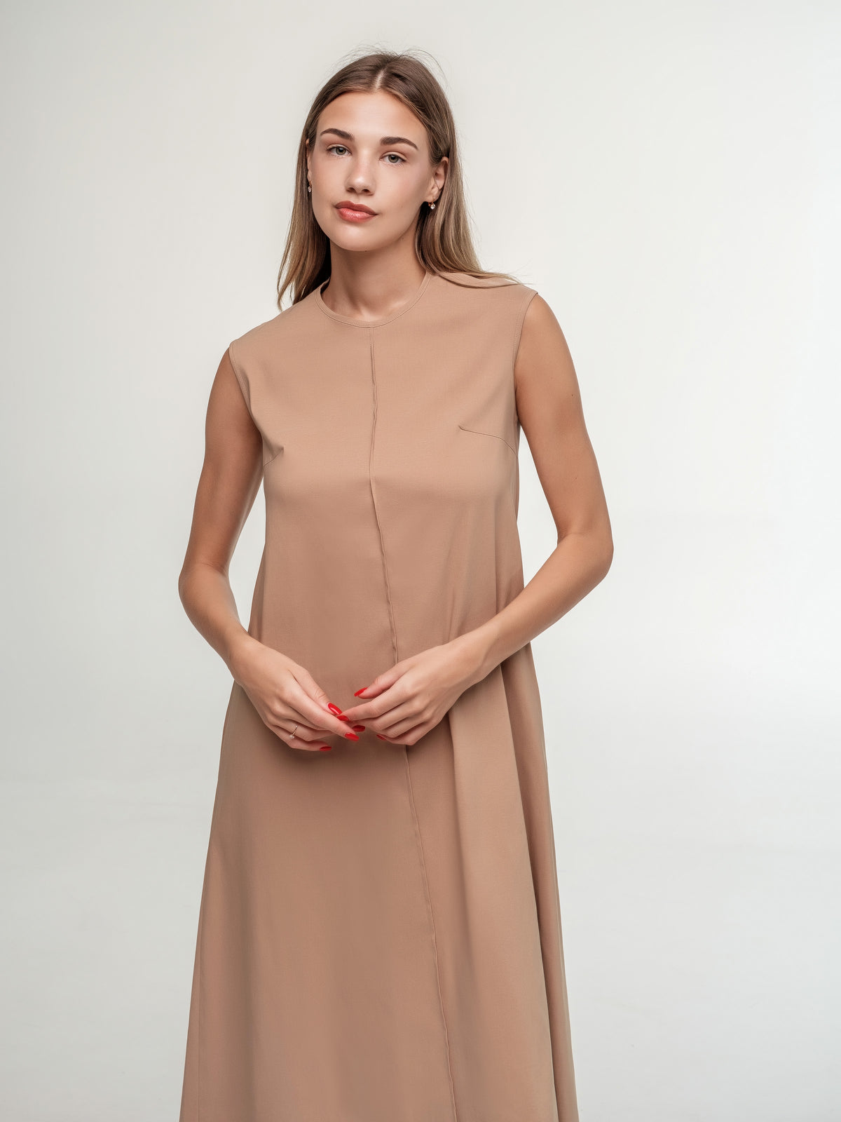 Light brown long dress loose fit