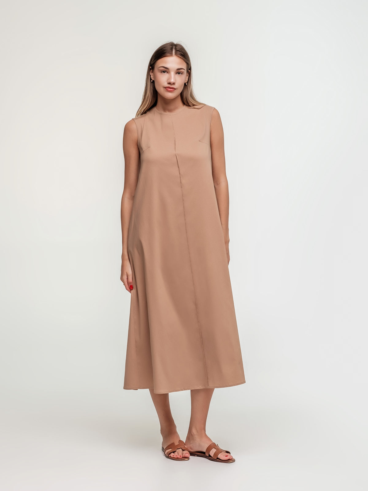 Light brown long dress loose fit