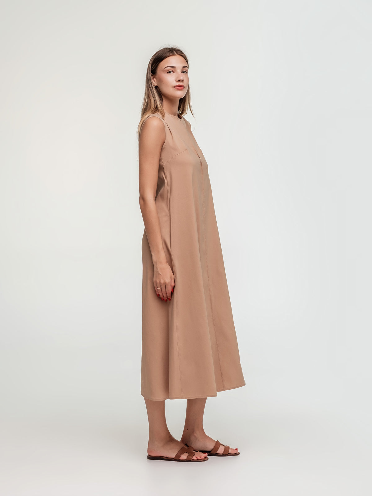 Light brown long dress loose fit